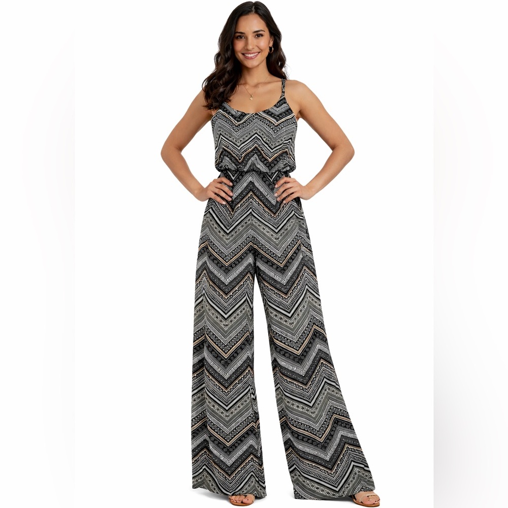 Jumpsuit- Chevron Patterned